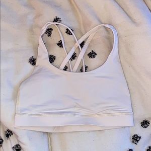 White Lululemon Energy Sports Bra Size 2